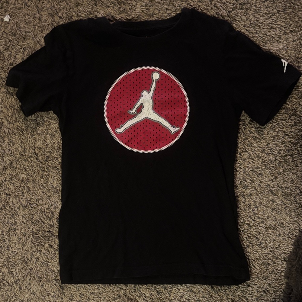 Jordan Kids Black and Red Short Sleeve Tee